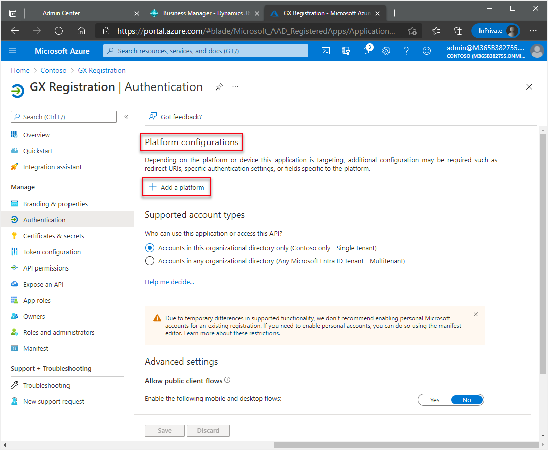 Plattform hinzufügen Plattform hinzufügen