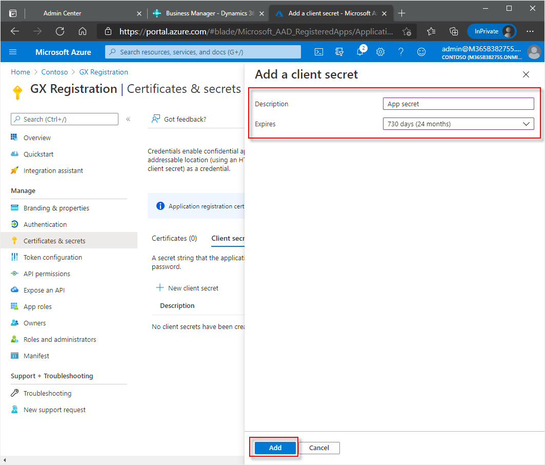 Clientschlüssel hinzufügen Clientschlüssel hinzufügen