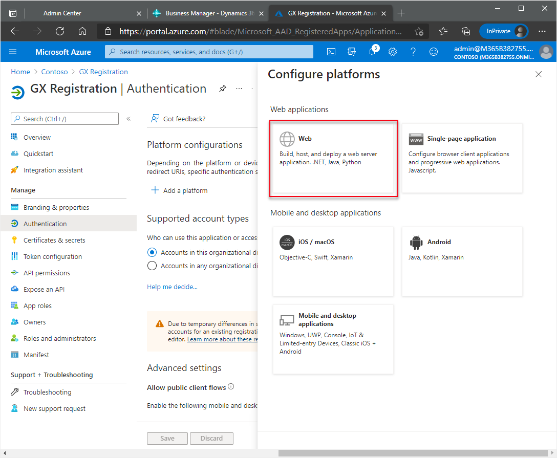 Webplattform auswählen Webplattform auswählen