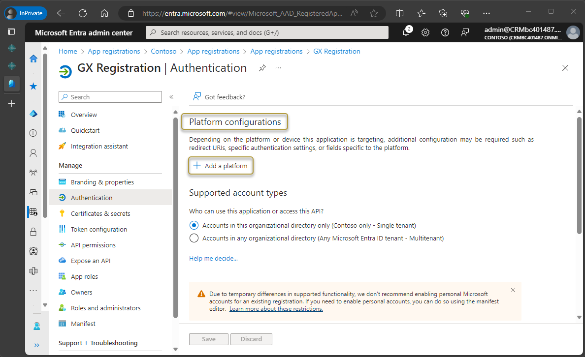 Plattform hinzufügen Plattform hinzufügen