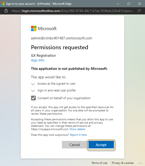 Zustimmung zur Anmeldung bei der GX-Registration App akzeptieren Zustimmung zur Anmeldung bei der GX-Registration App akzeptieren