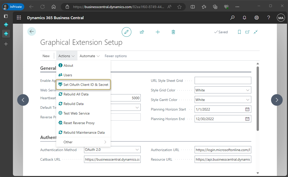OAuth-Client-ID und Schlüssel festlegen OAuth-Client-ID und Schlüssel festlegen
