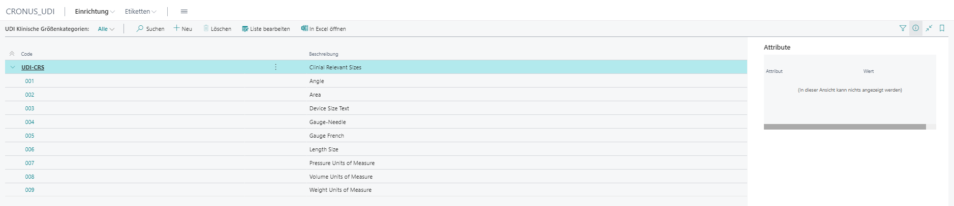 UDI Klinische Größenkategorien UDI Klinische Größenkategorien