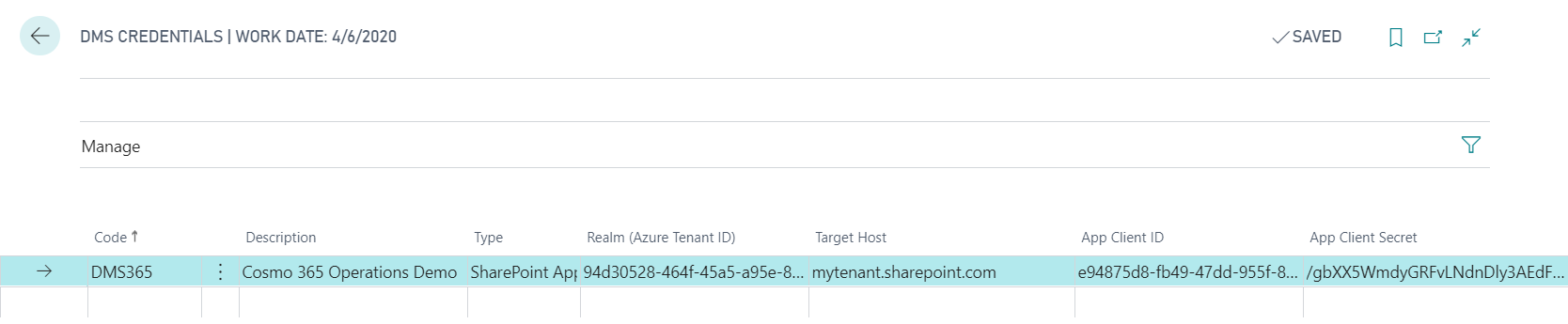 DMS-Anmeldeinformationen DMS-Anmeldeinformationen