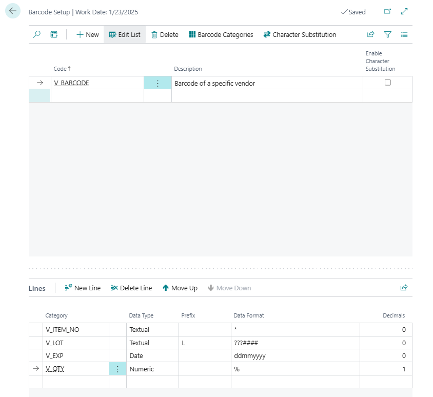 Barcode Setup Barcode Setup