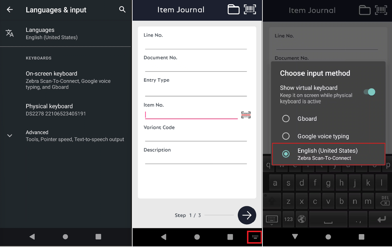 External Reader Input Method