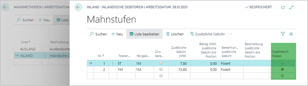 Mahnstufen Mahnstufen
