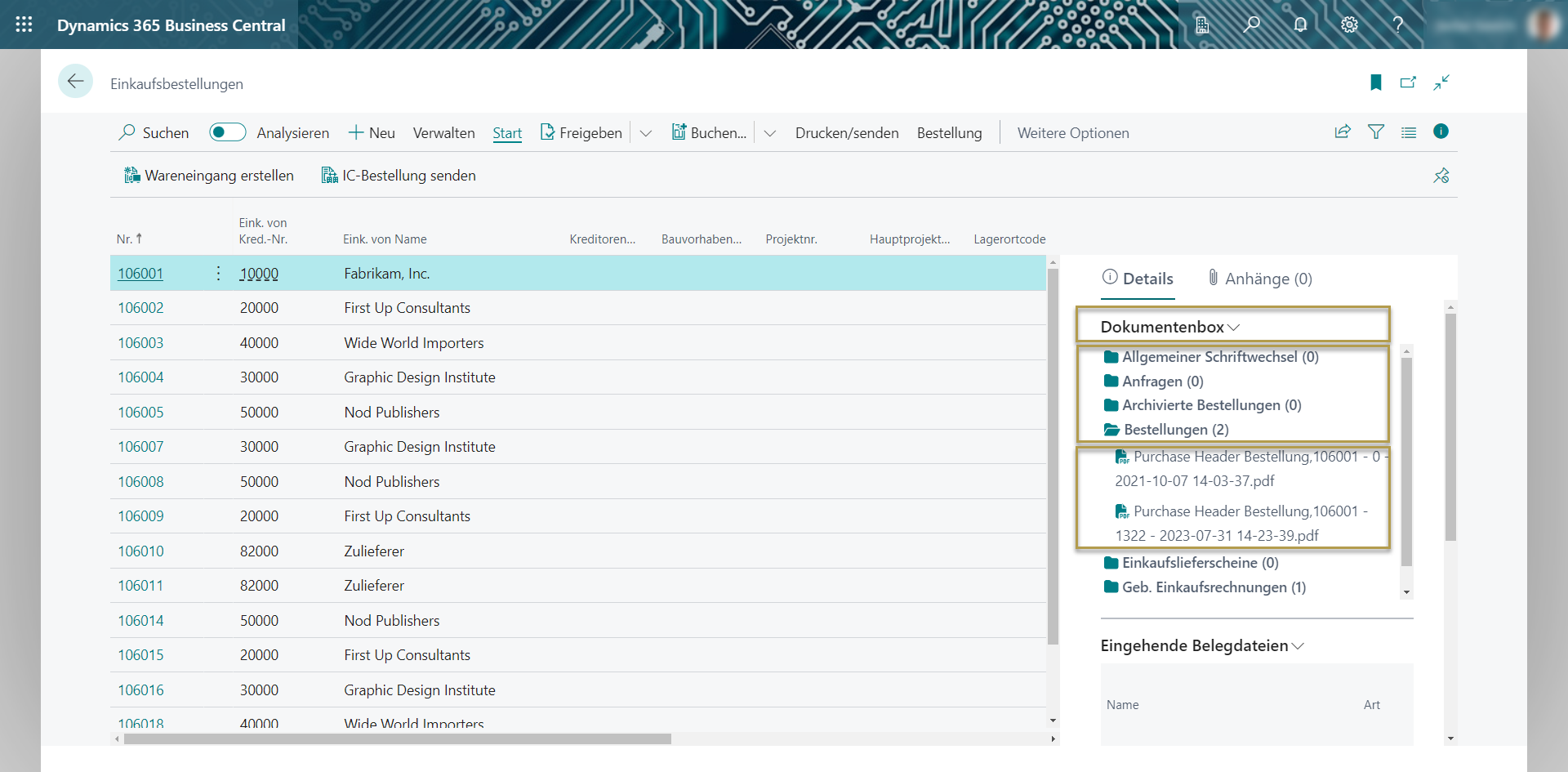 Dokumentenbox Infobereich Dokumentenbox Infobereich