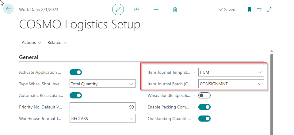 Logistics Setup