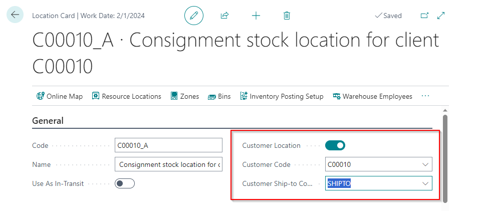 Consignment Location