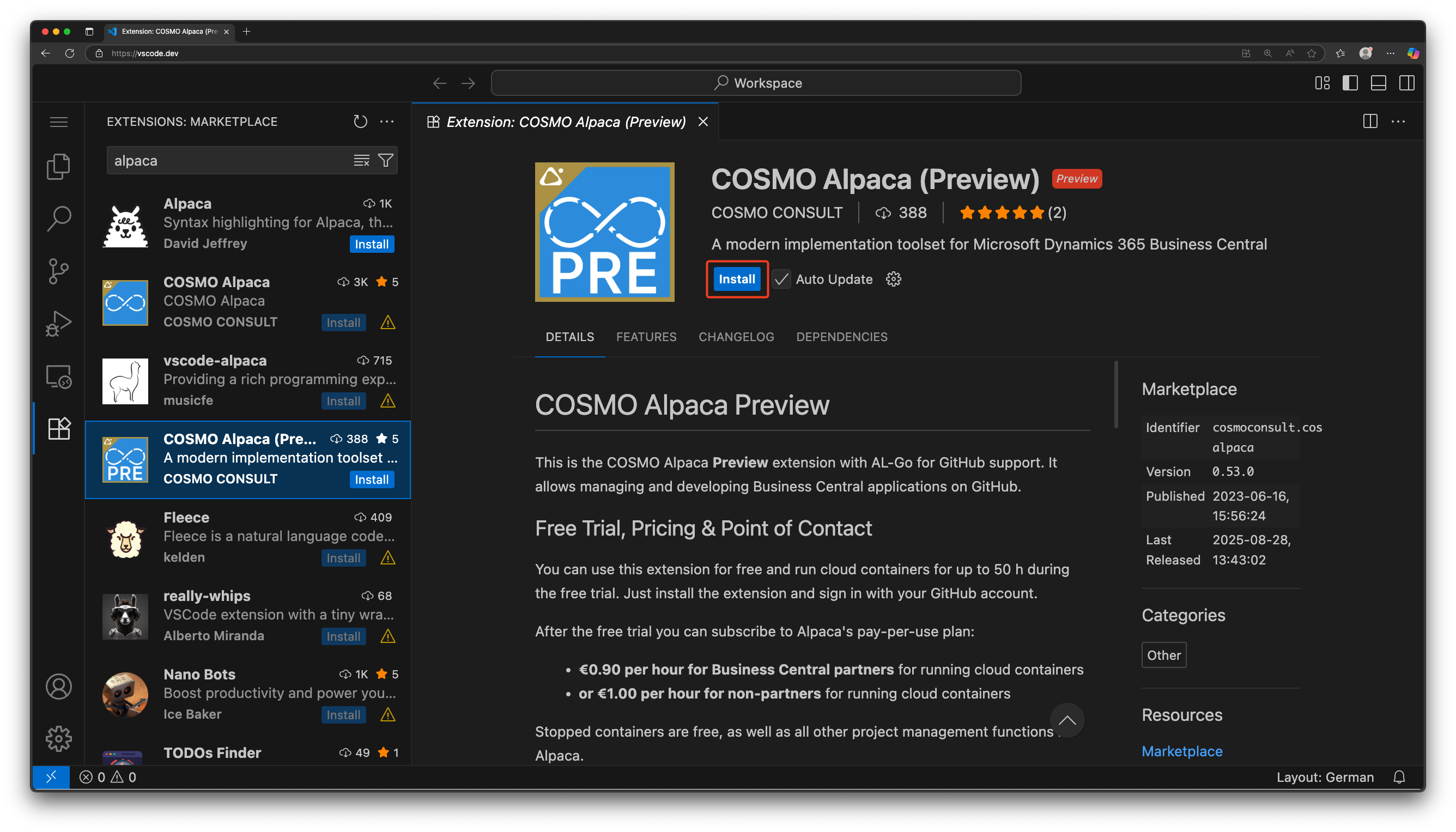 vscode.dev extension