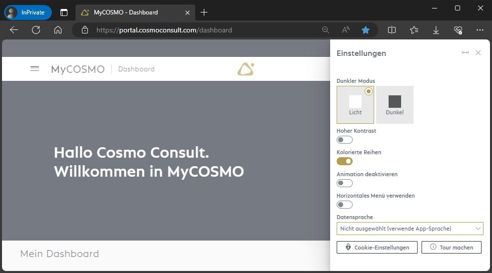 MyCOSMO_Settings_DE