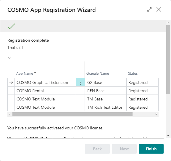 COSMO App Registration Wizard