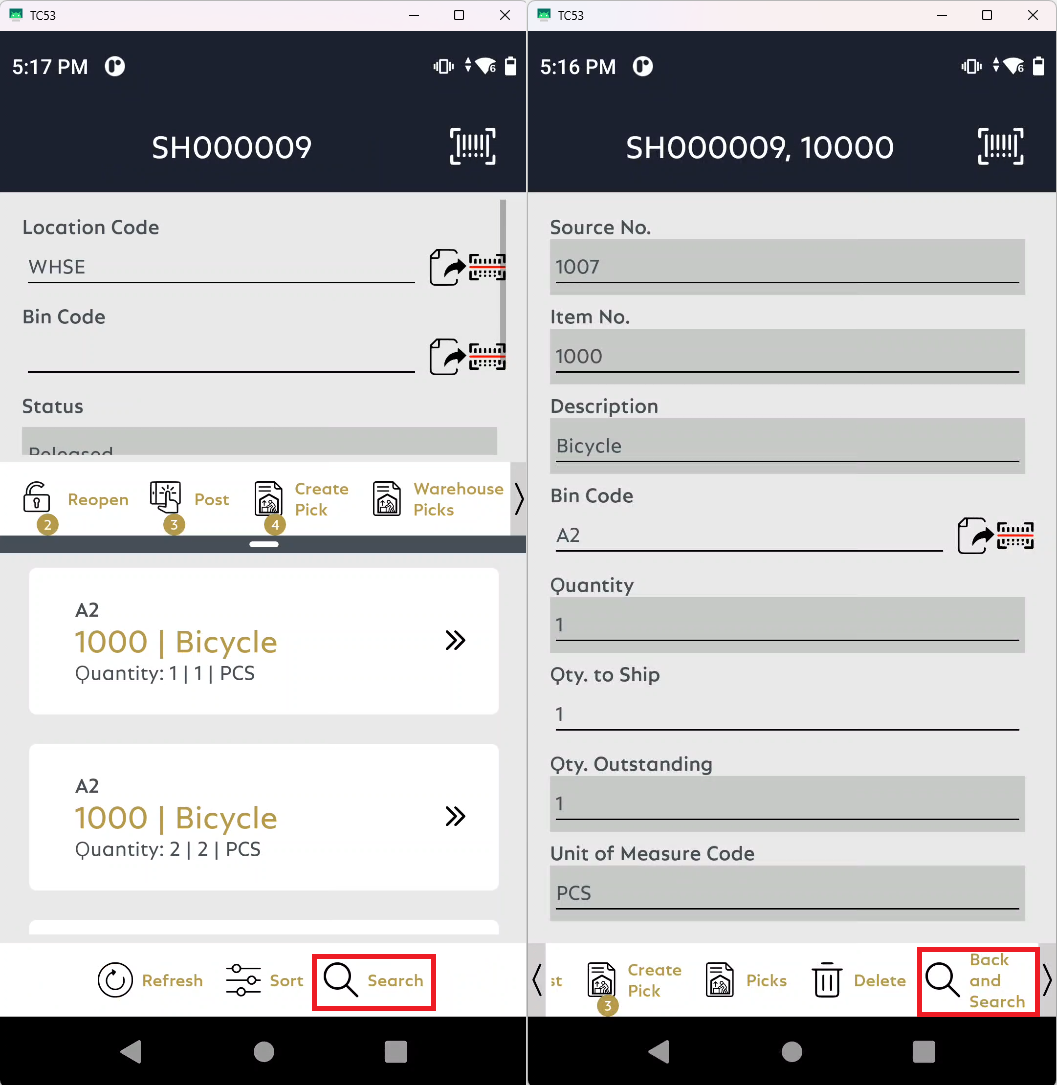 Search & Back and Search