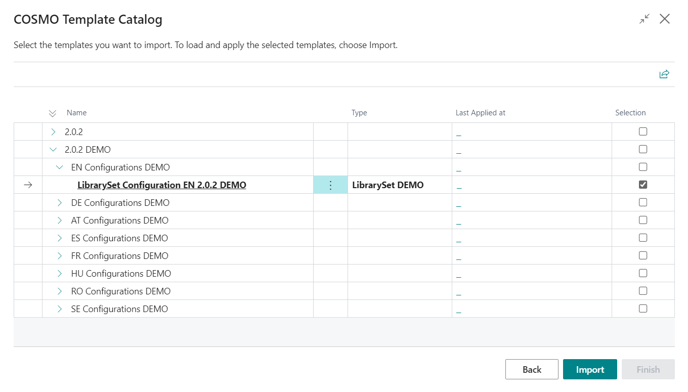 Template Catalog Set Template Catalog Set