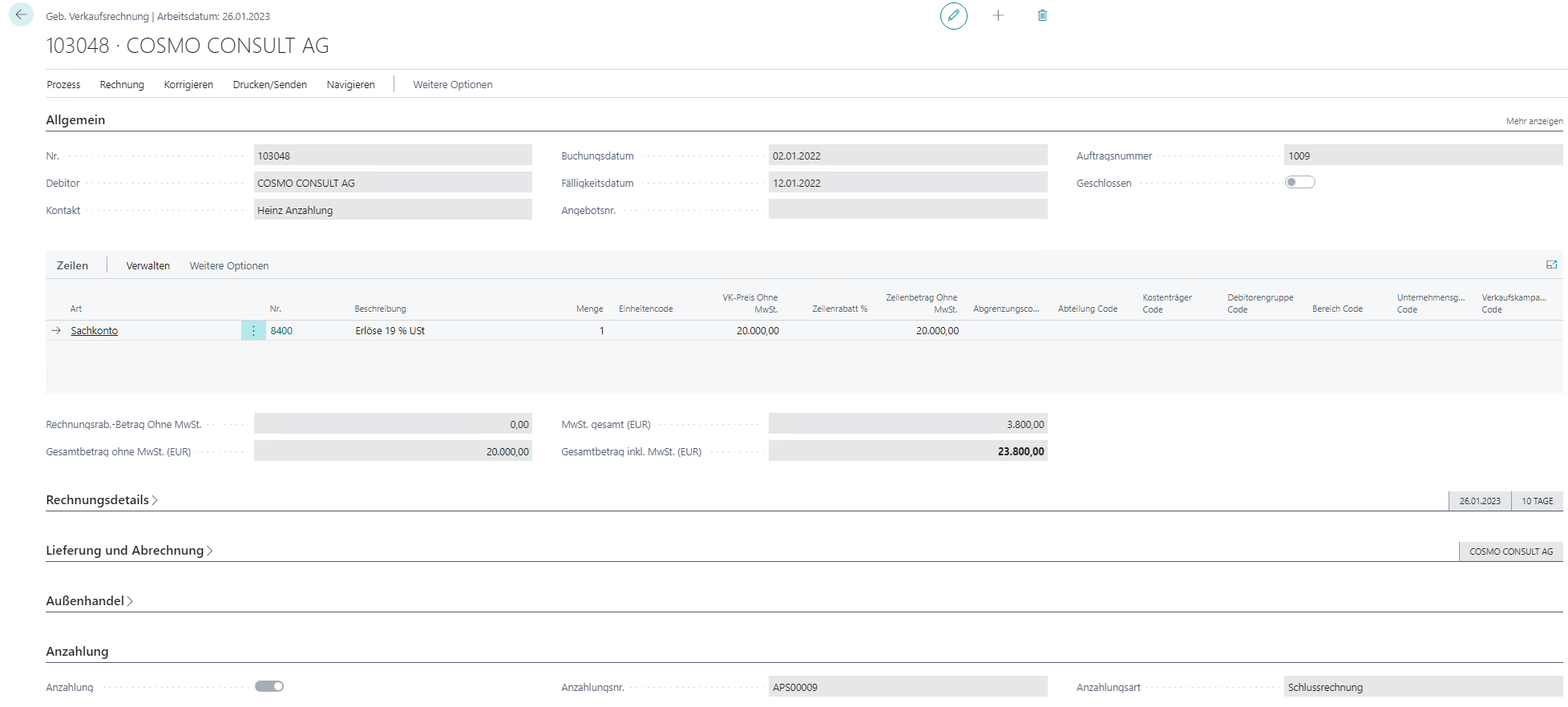 Geb. Verkaufsrechnung (Schlussrechnung) Geb. Verkaufsrechnung (Schlussrechnung)