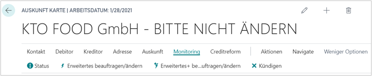 Aktionen in der Gruppe Monitoring