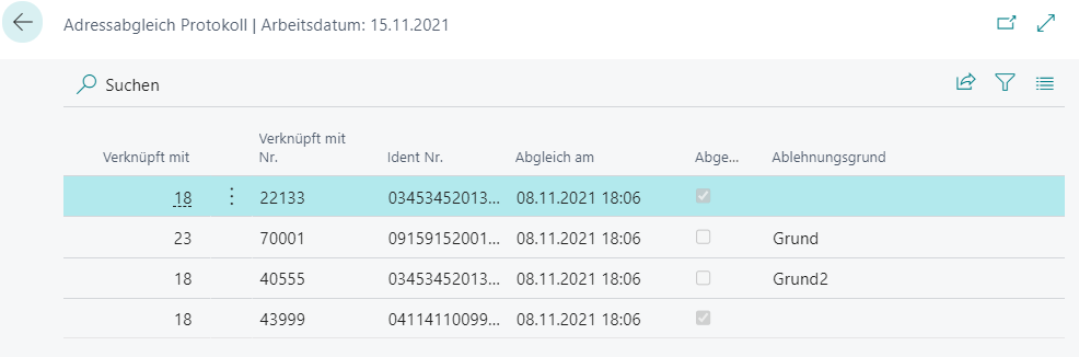 Adressabgleich Protokoll Adressabgleich Protokoll