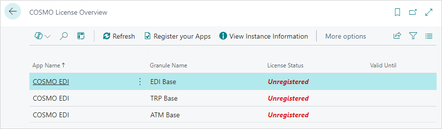 COSMO License Overview