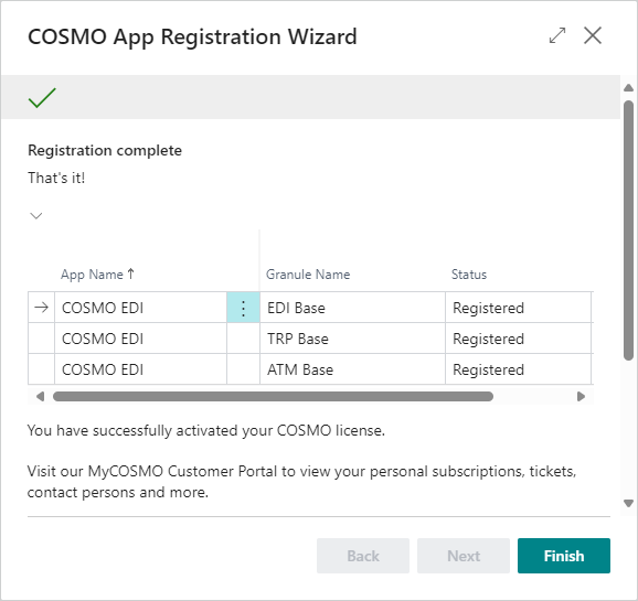 COSMO App Registration Wizard