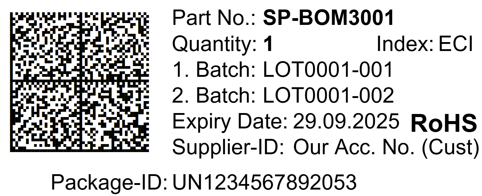 Example of Small MAT Label
