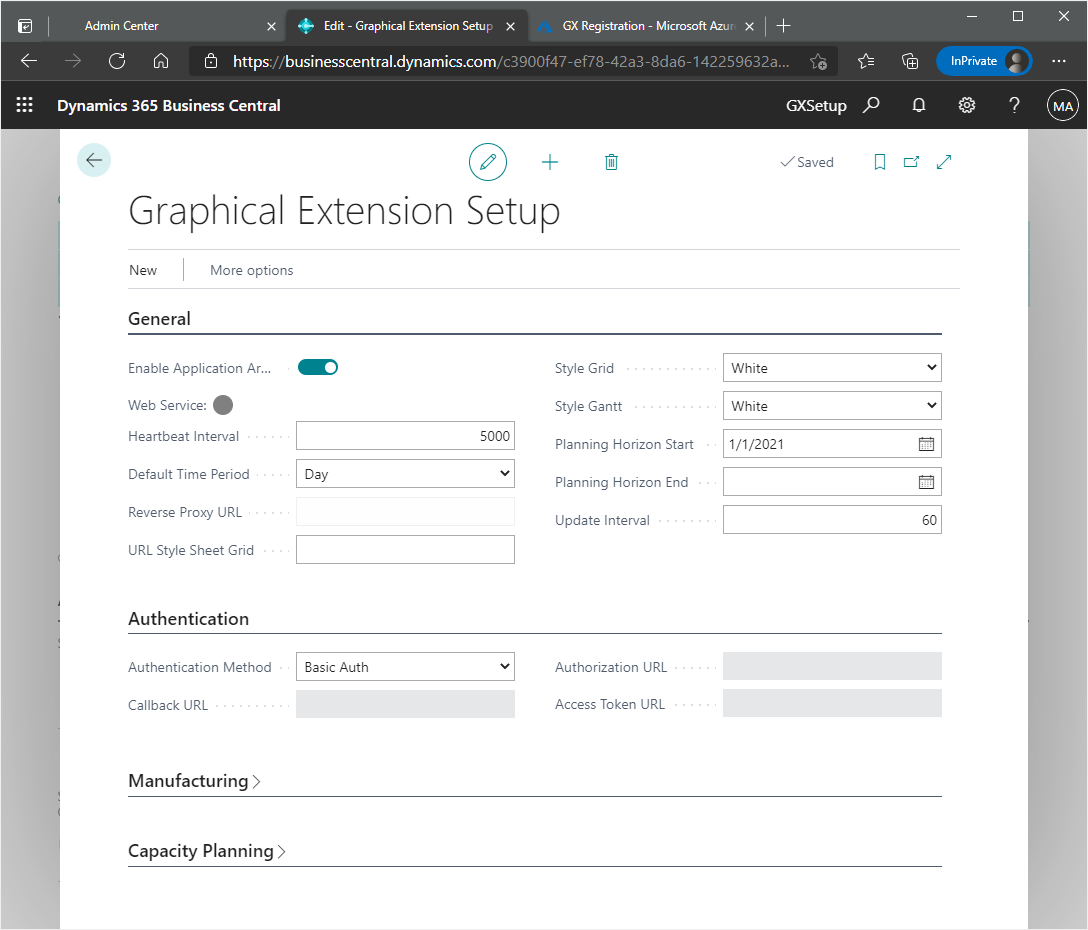 Graphical Extension Setup