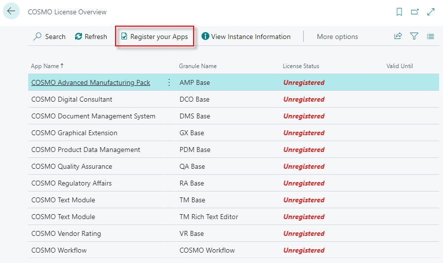 App Registration and Licensing Industry Packs