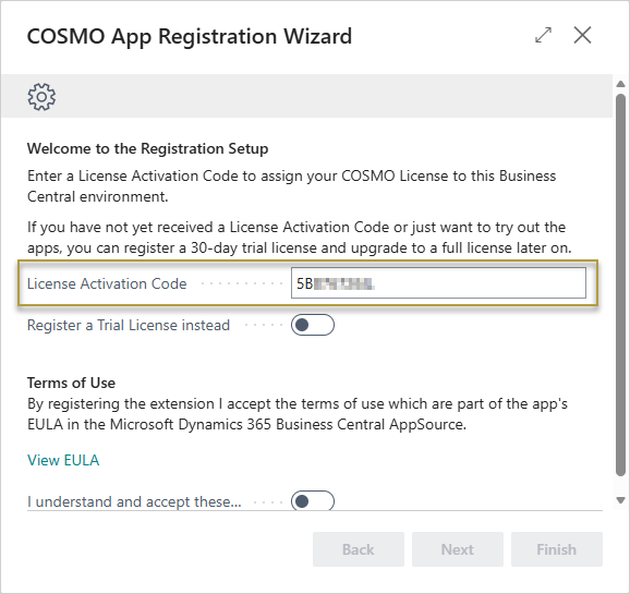 App Licensing / Registration | COSMO Invoice to Local Authorities