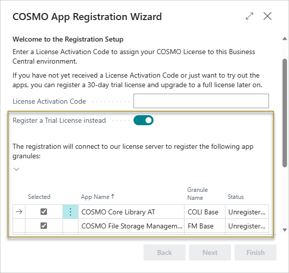 App Licensing / Registration | COSMO Invoice to Local Authorities
