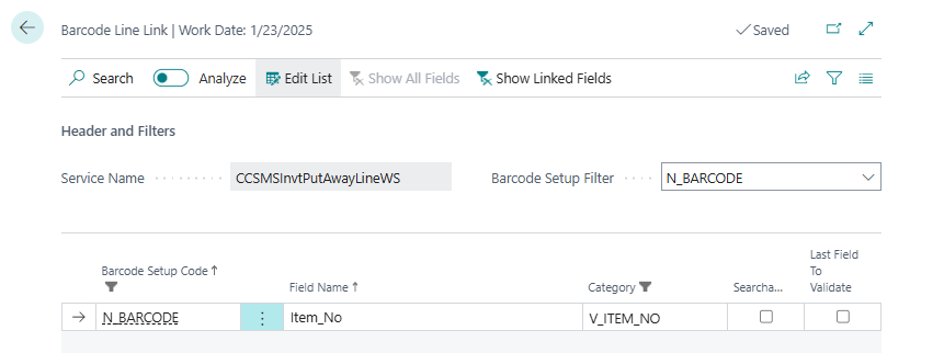 Assign Barcode segments