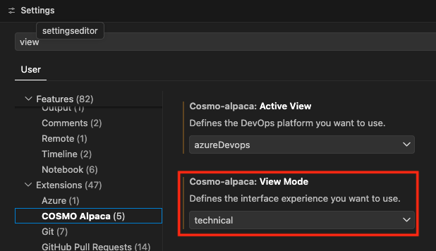 Switch View Mode Setting