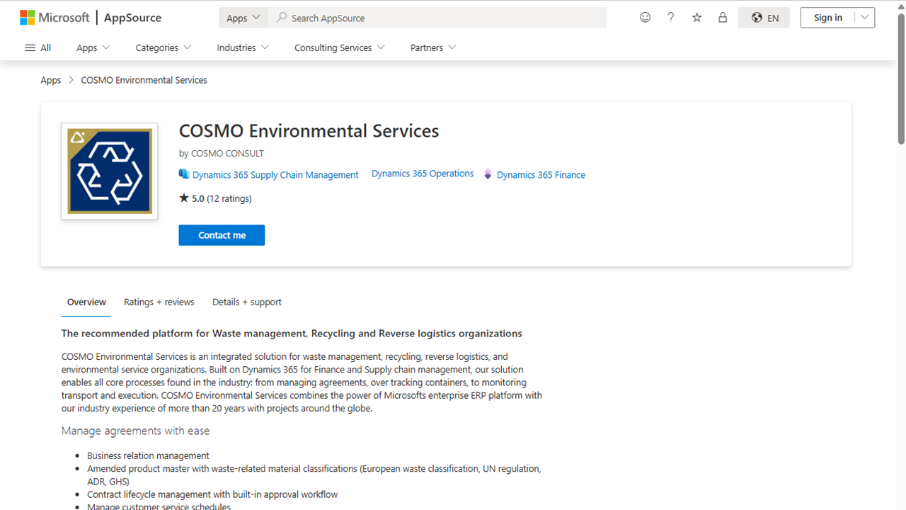 COSMO Environmental Services on AppSource