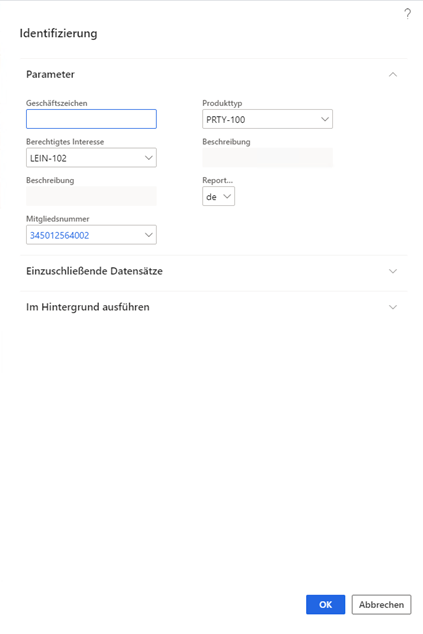 Identifizierung im Hintergrund ausführen