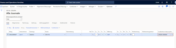 Allgemeine Erfassung
