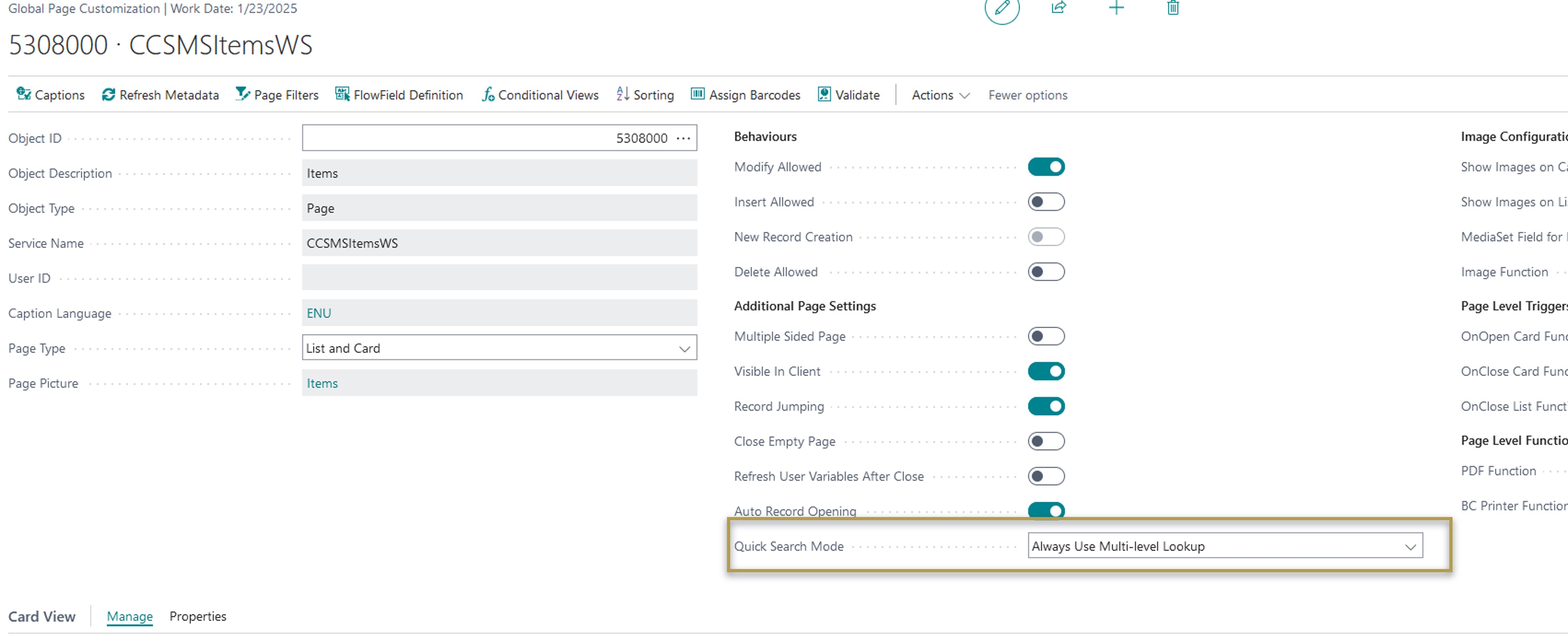Setting Quick Search Mode for Multi-level Lookup Setup1