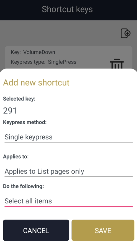 Shortcut Key Setup Shortcut Key Setup