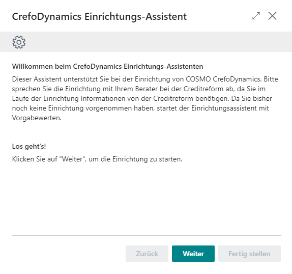 Einrichtungs-Assistent