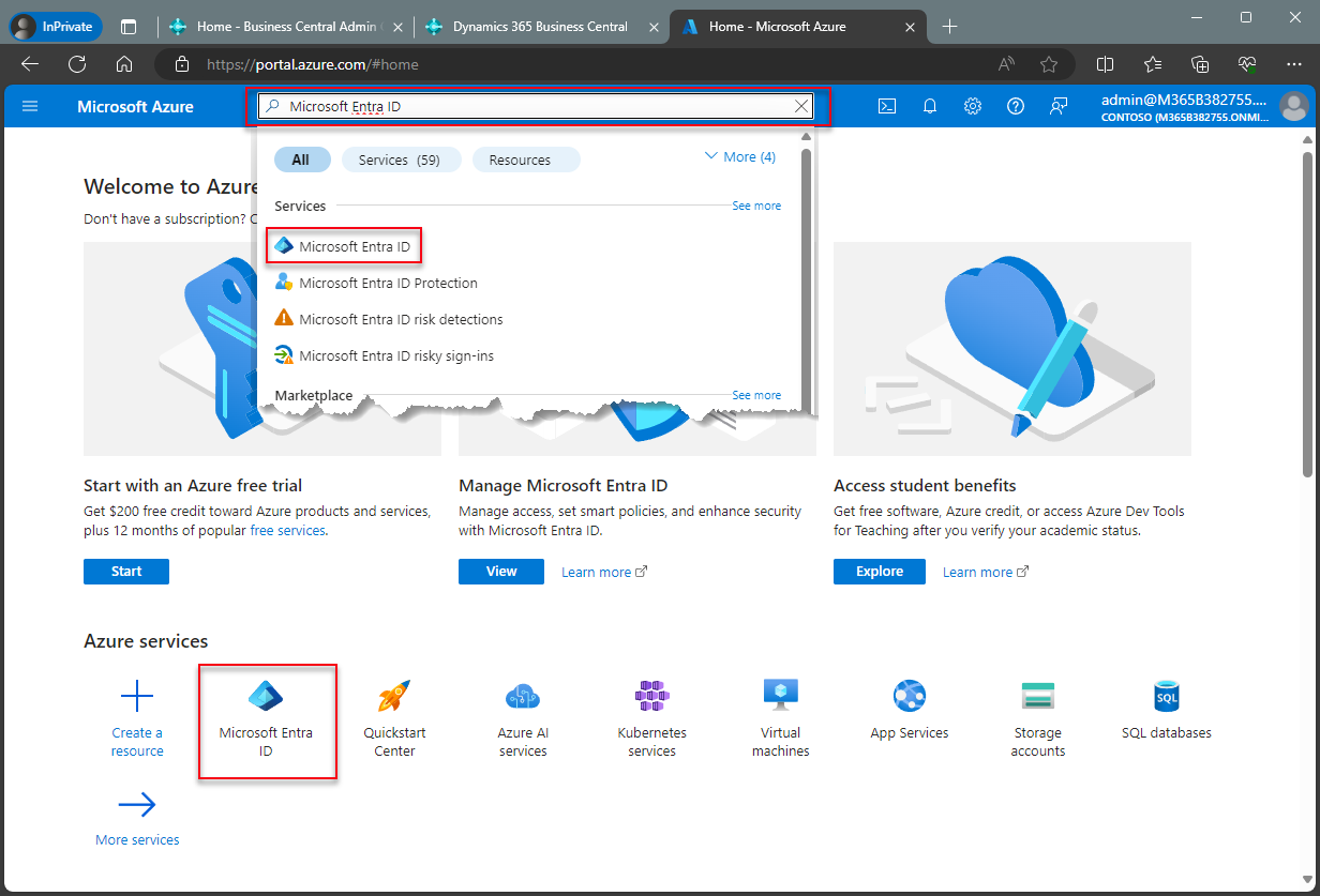 Open Microsoft Entra ID (formerly Azure Active Directory)