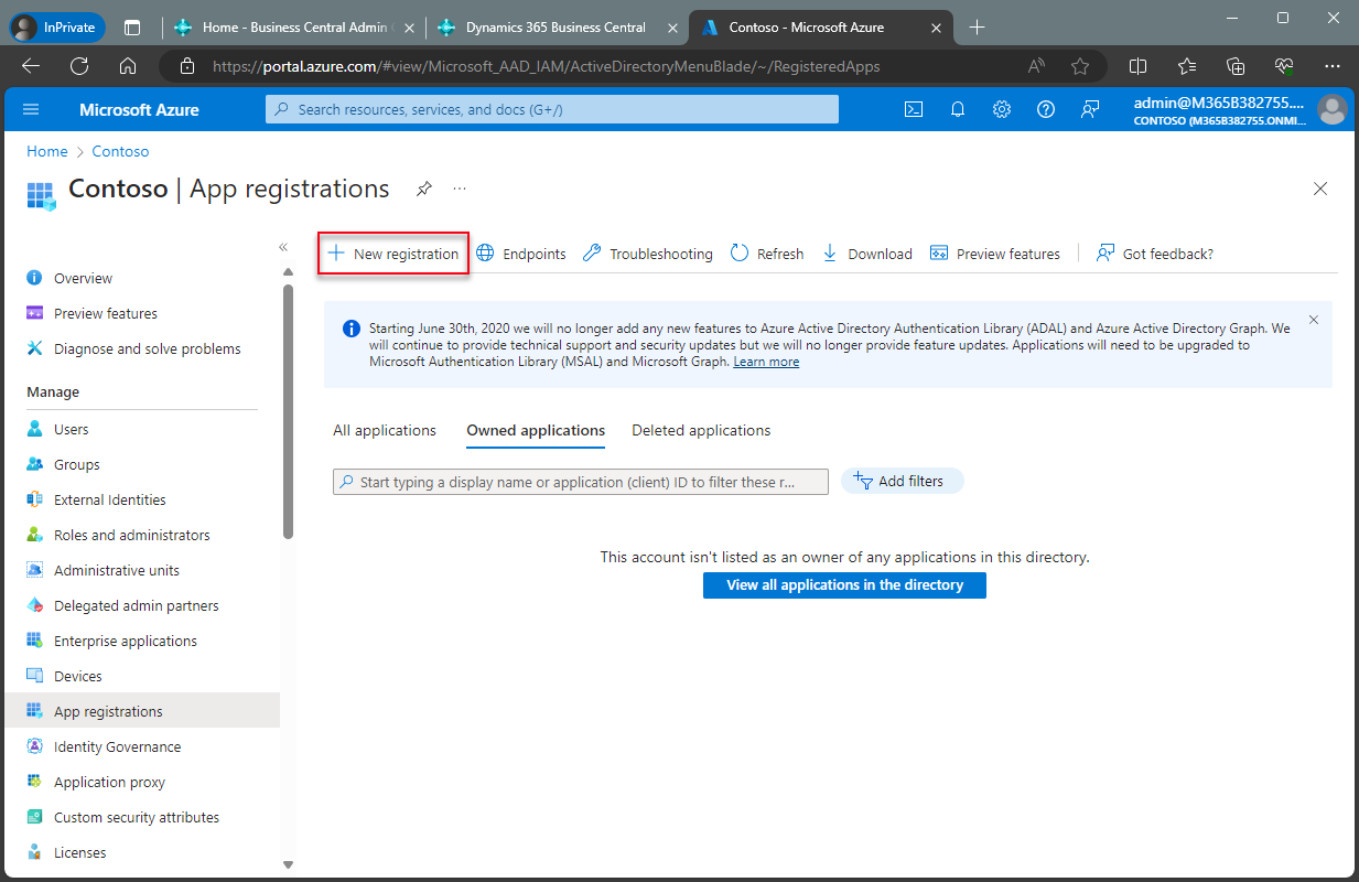 Create new registration in Microsoft Entra ID