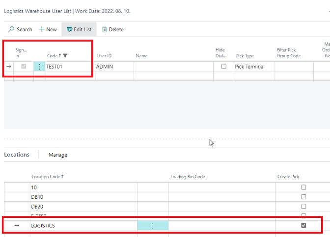 Use Warehouse User as default in Create Pick