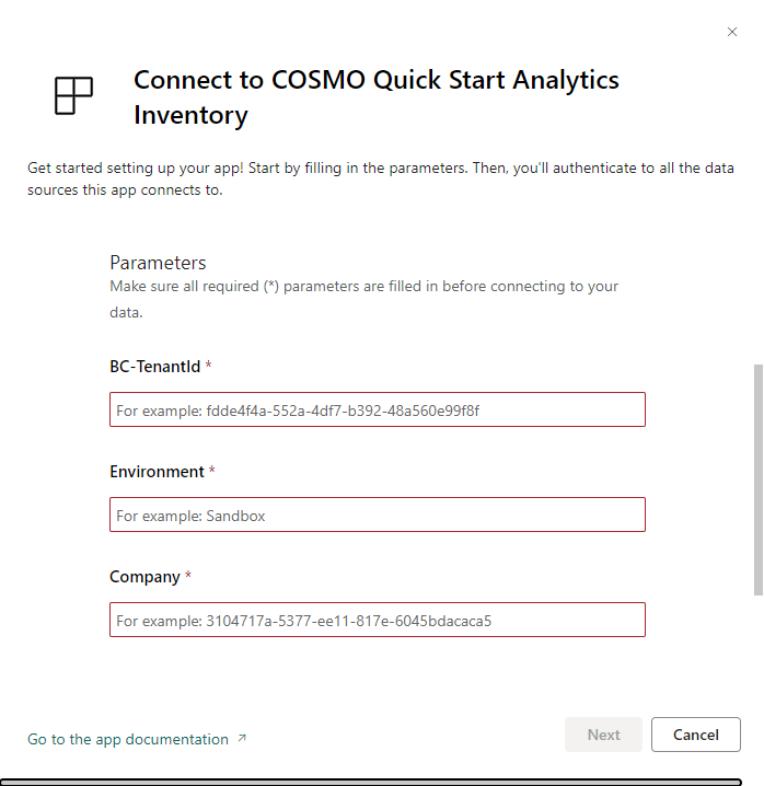 App Installation | COSMO Analytics QuickStart