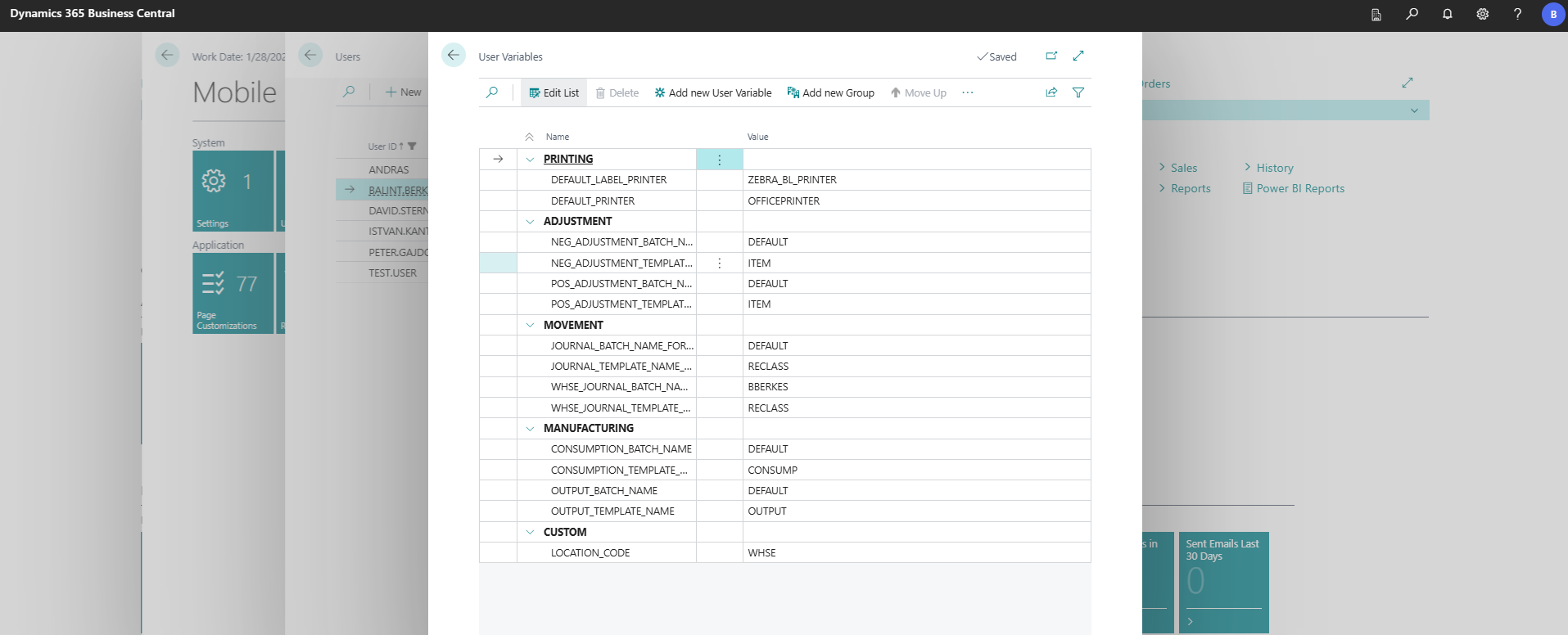User Variables User Variables