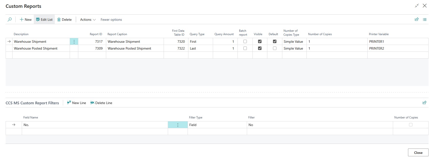 Report Print Settings Report Print Settings