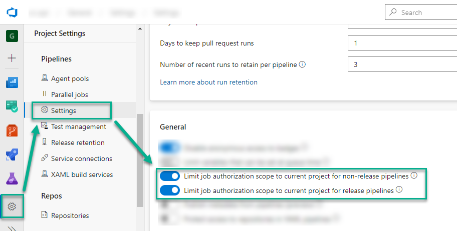Pipeline Settings Pipeline Settings