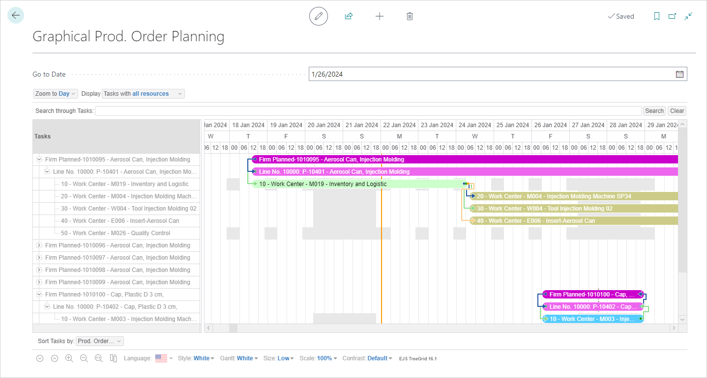 Graphical Prod. Order Planning