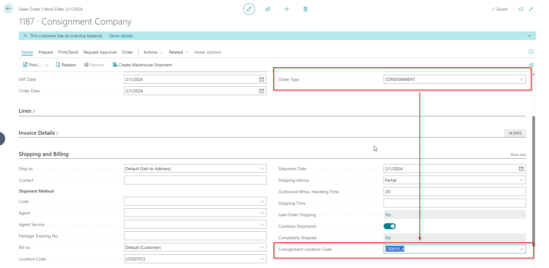 Consignment Sales Order Consignment Sales Order