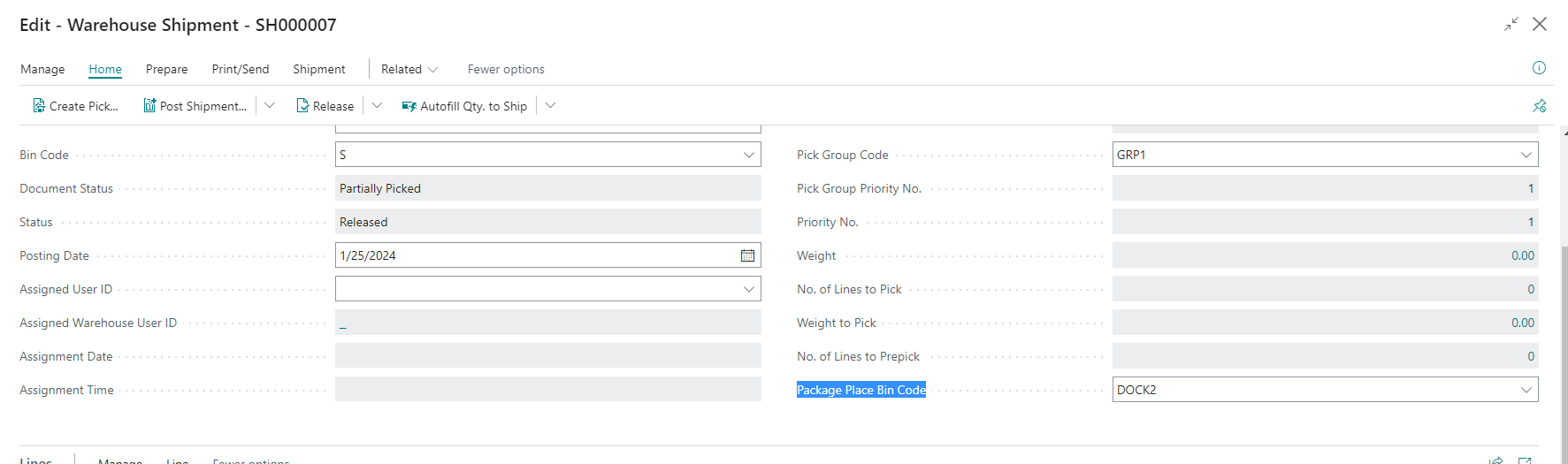 Whse.-Shipment - Packing Place Whse.-Shipment - Packing Place