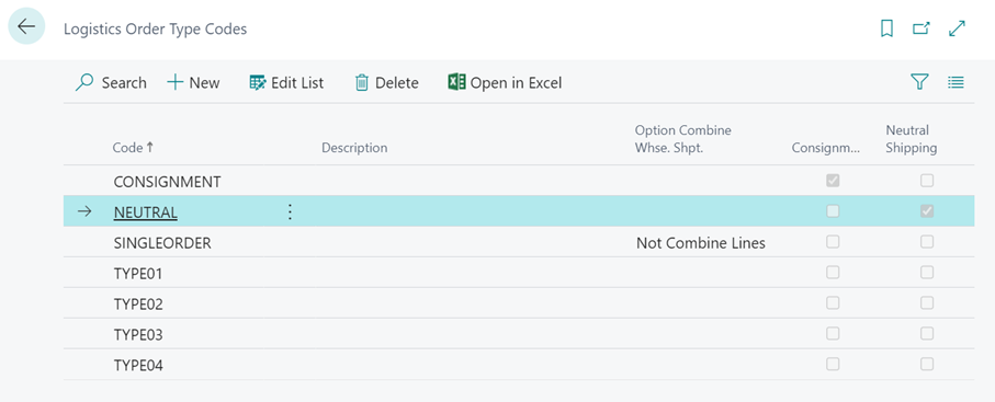 Neutral shipping setup