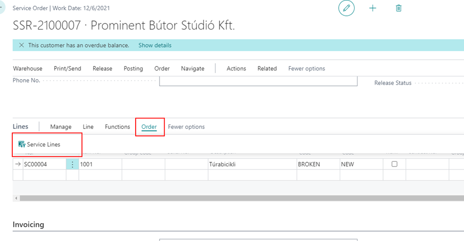 Service Order Service Order