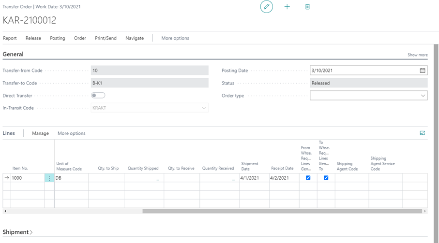 Warehouse Request Line Warehouse Request Line